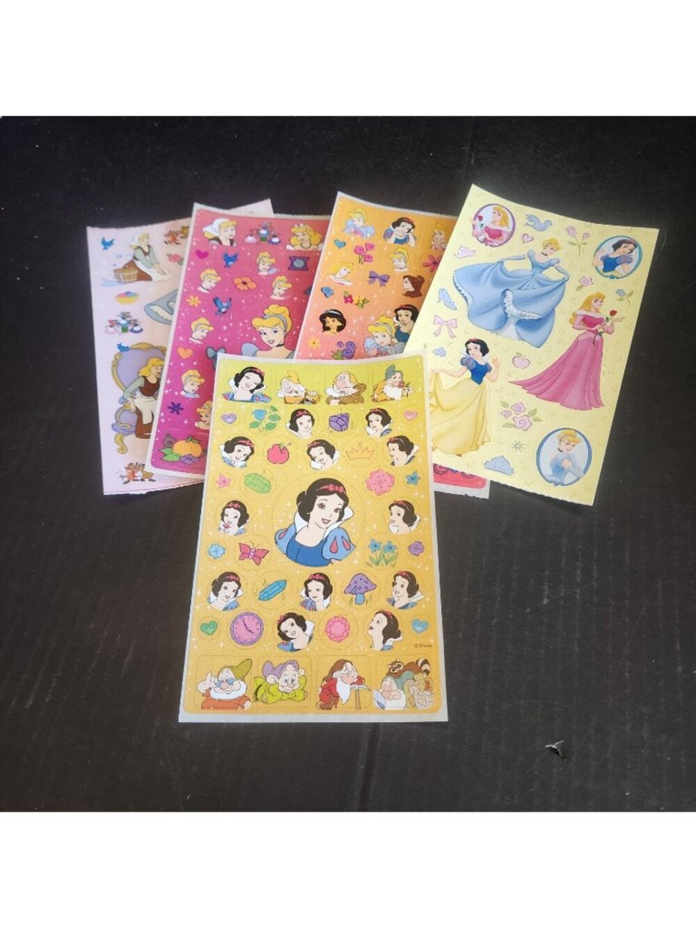 Lot of 5 Vintage Disney Princess & Snow White Sticker Sheets Sandylion